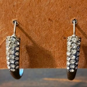 Cubic Zirconia & Sterling Silver Hoop Earrings